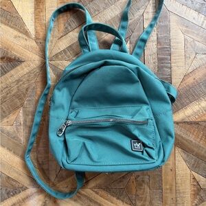 Mini Teal Backpack with Front Zip Pocket
